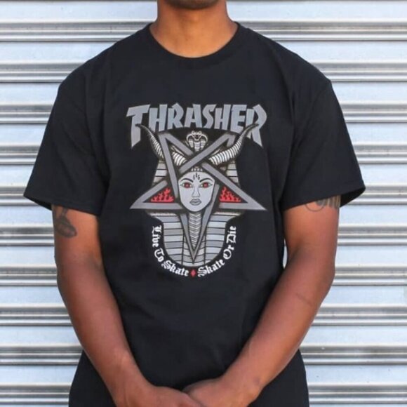 Thrasher Men's Size Medium Serpent Goddess Black 100% Cotton T-Shirt - Picture 1 of 9
